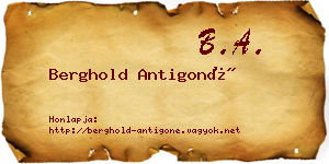 Berghold Antigoné névjegykártya